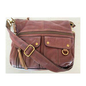 Large Leather Fossil Shoulder Bag